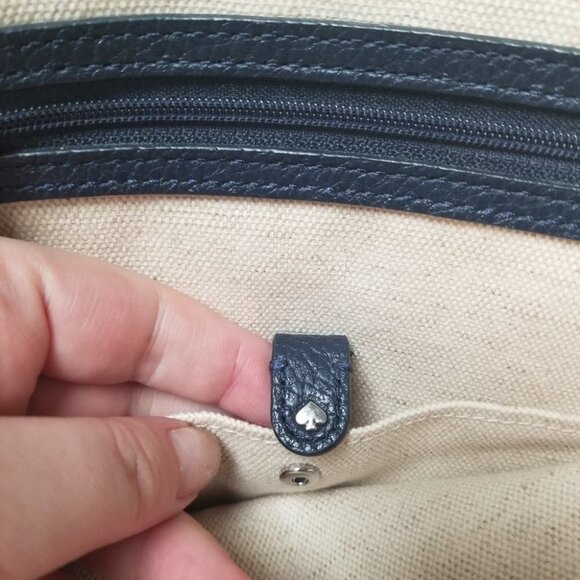 Kate Spade Navy Blue Leather Tote - Picture 9 of 15